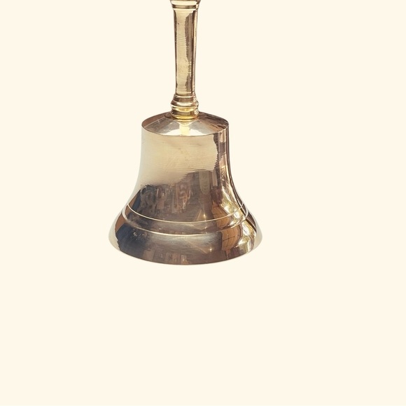 Large Brass bell made in India 7 7/8”T x 3 3/4”W - Picture 4 of 8